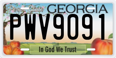 GA license plate PWV9091