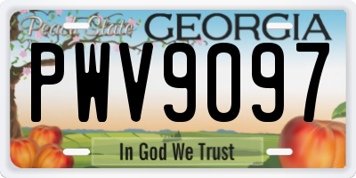 GA license plate PWV9097