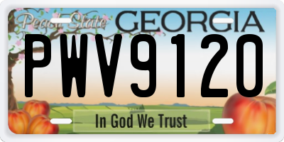 GA license plate PWV9120
