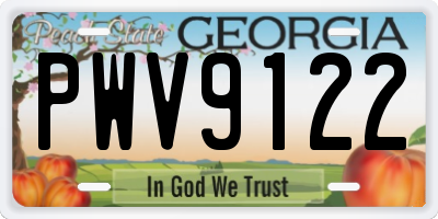 GA license plate PWV9122