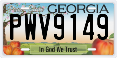 GA license plate PWV9149