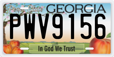 GA license plate PWV9156