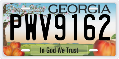 GA license plate PWV9162