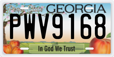 GA license plate PWV9168