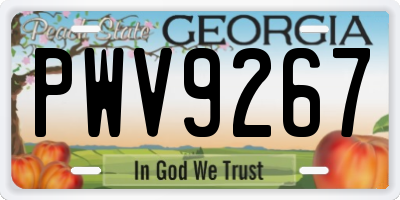 GA license plate PWV9267