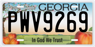 GA license plate PWV9269