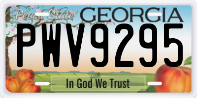 GA license plate PWV9295