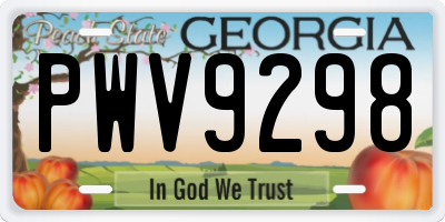 GA license plate PWV9298