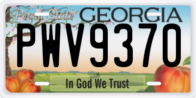 GA license plate PWV9370