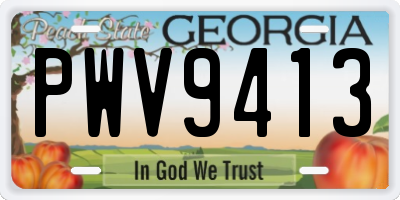 GA license plate PWV9413