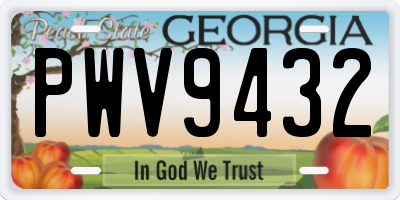 GA license plate PWV9432