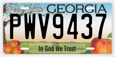 GA license plate PWV9437