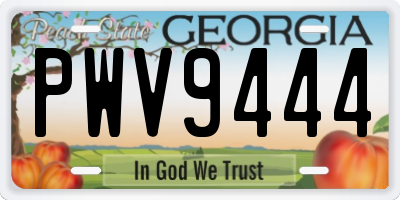 GA license plate PWV9444