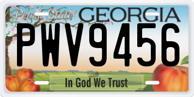 GA license plate PWV9456