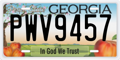 GA license plate PWV9457