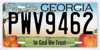 GA license plate PWV9462