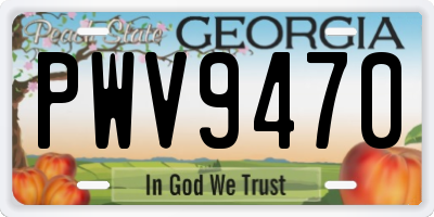 GA license plate PWV9470