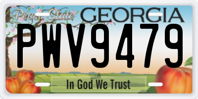 GA license plate PWV9479