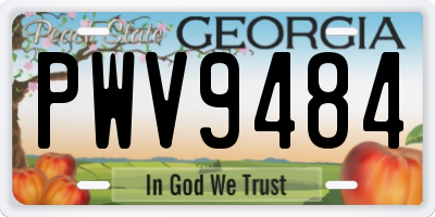 GA license plate PWV9484
