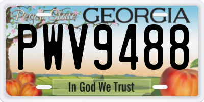 GA license plate PWV9488