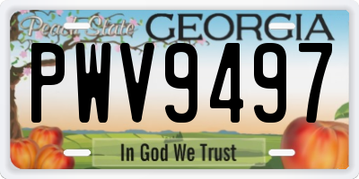 GA license plate PWV9497