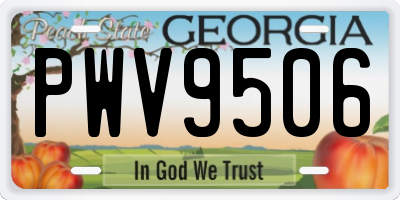 GA license plate PWV9506