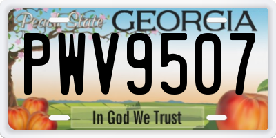GA license plate PWV9507