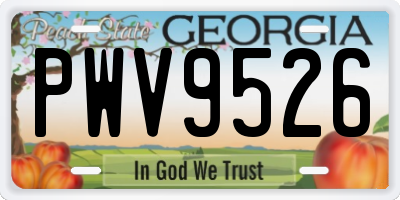 GA license plate PWV9526