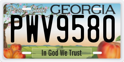 GA license plate PWV9580