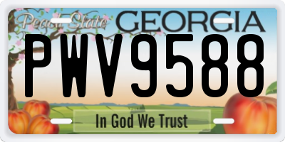 GA license plate PWV9588