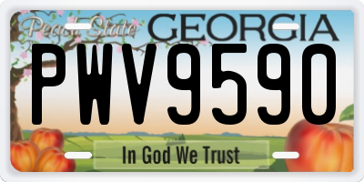 GA license plate PWV9590