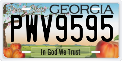 GA license plate PWV9595