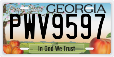 GA license plate PWV9597
