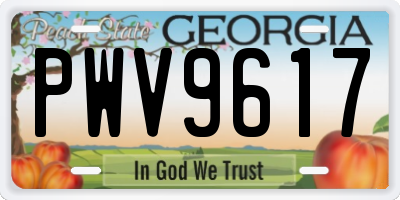 GA license plate PWV9617