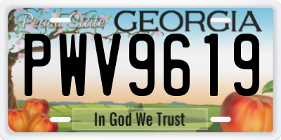GA license plate PWV9619
