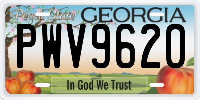 GA license plate PWV9620