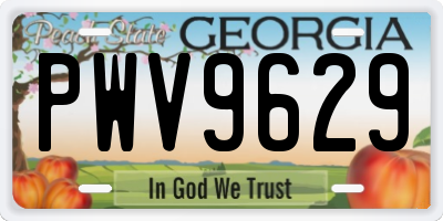 GA license plate PWV9629