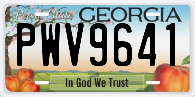GA license plate PWV9641