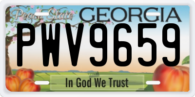 GA license plate PWV9659