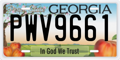 GA license plate PWV9661
