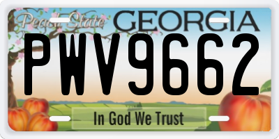 GA license plate PWV9662