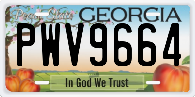 GA license plate PWV9664