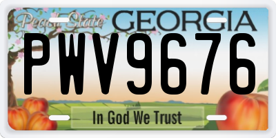 GA license plate PWV9676