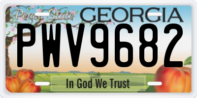 GA license plate PWV9682
