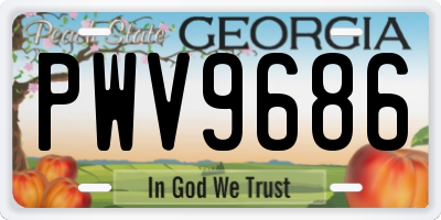GA license plate PWV9686