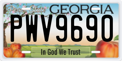 GA license plate PWV9690