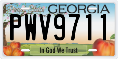GA license plate PWV9711