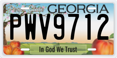 GA license plate PWV9712