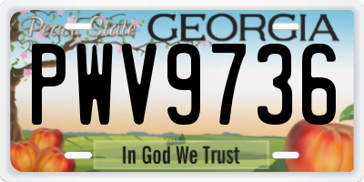 GA license plate PWV9736