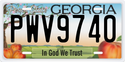 GA license plate PWV9740